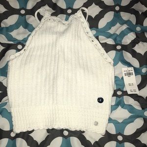 crochet high neck crop top